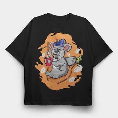 Koala Coffee Break, Tricou Oversize Barbati (Unisex)
