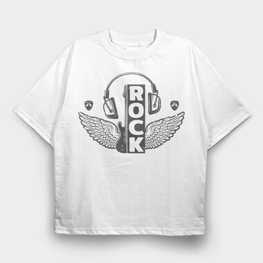 Rock Wings Guitar Pick, Tricou Oversize Barbati (Unisex)