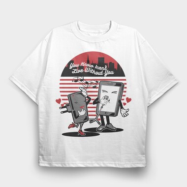 Smartphone Love Song, Tricou Oversize Barbati (Unisex)