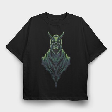 Dark Skull Hood, Tricou Oversize Barbati (Unisex)