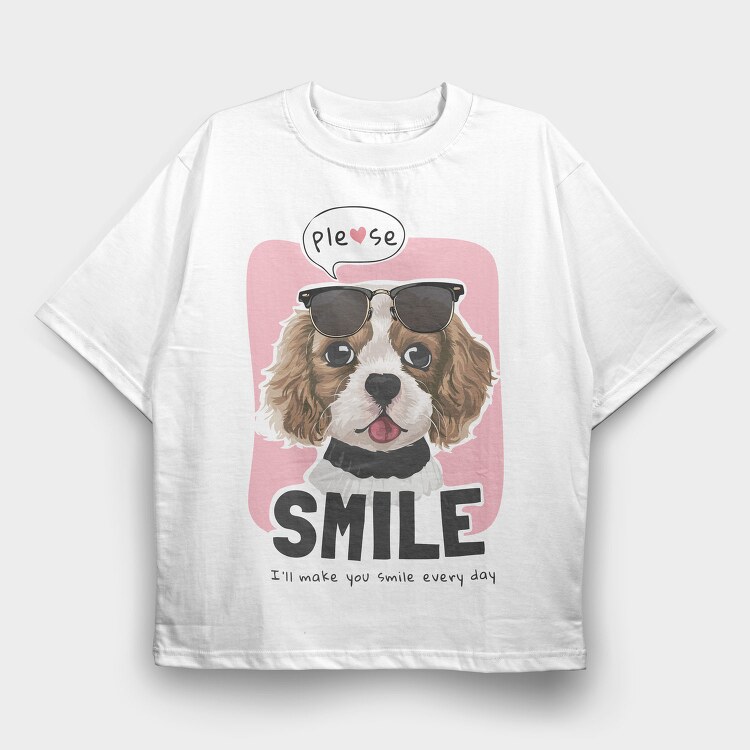 Doggy Smile, Tricou Oversize Barbati (Unisex)
