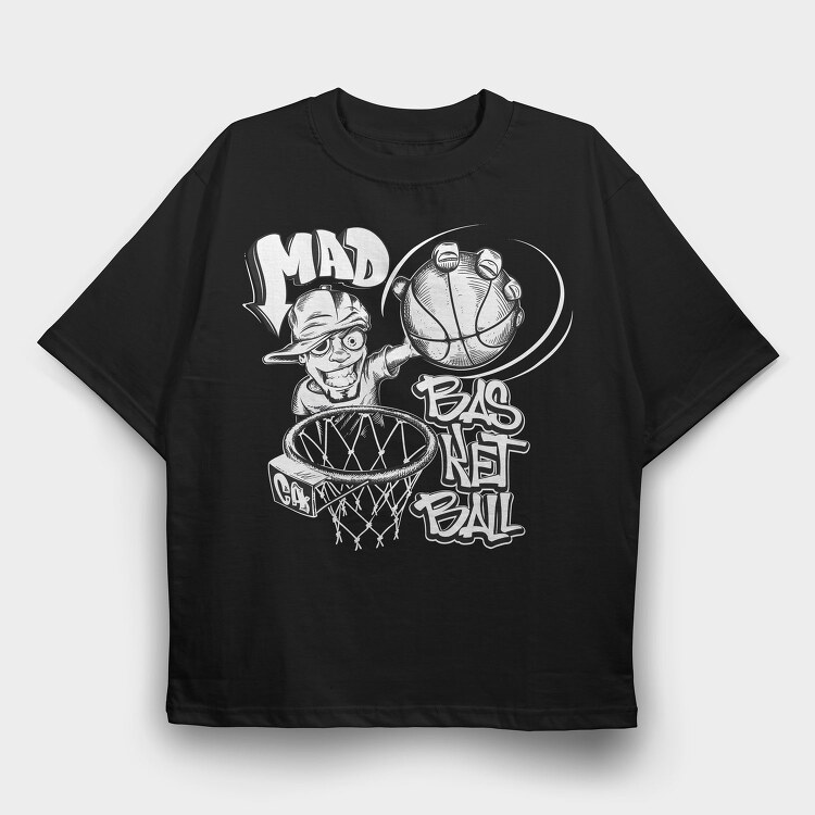 Mad Basketball Hoop, Tricou Oversize Barbati (Unisex)