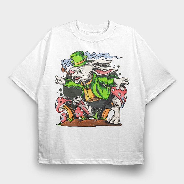 Mad Rabbit Smoke, Tricou Oversize Barbati (Unisex)