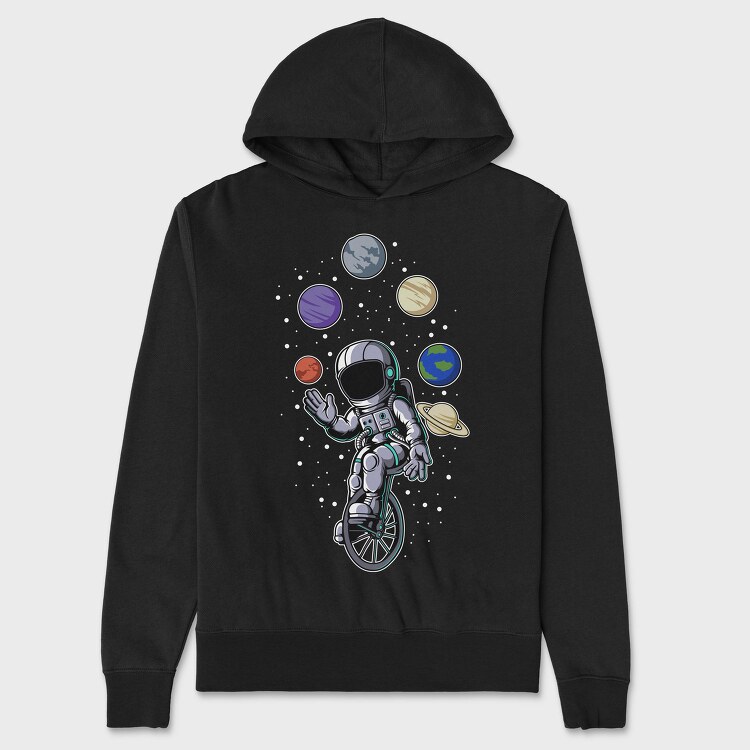 Space Juggling Astronaut, Hanorac Oversize Barbati (Unisex)