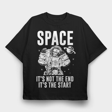 Space Skeleton Salute, Tricou Oversize Barbati (Unisex)