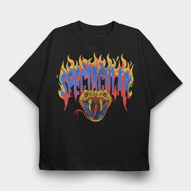 Spectacular Fire Snake, Tricou Oversize Barbati (Unisex)