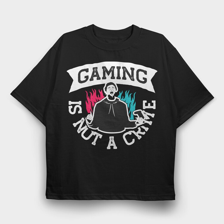 Gaming Flames, Tricou Oversize Barbati (Unisex)