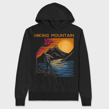 Hiking Mountain Sunset, Hanorac Oversize Barbati (Unisex)