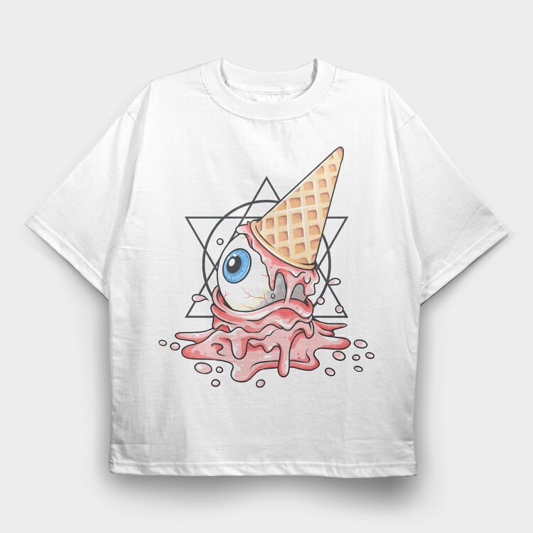 Icecream Skull, Tricou Oversize Barbati (Unisex)