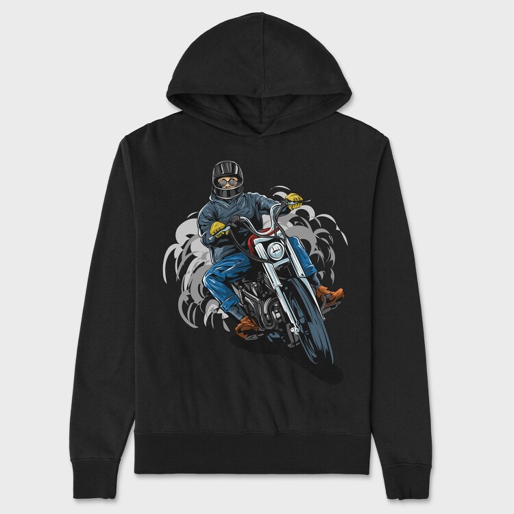 Motorcycle Rider 1, Hanorac Oversize Barbati (Unisex)