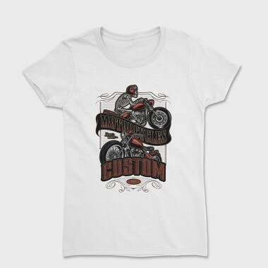 Motorcycle Skeleton Custom, Tricou Femei