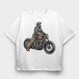 Motorcycle Rider, Tricou Oversize Barbati (Unisex)