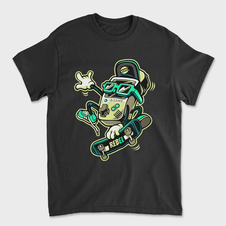 Rebel X Game Skate, Tricou Barbati (Unisex)
