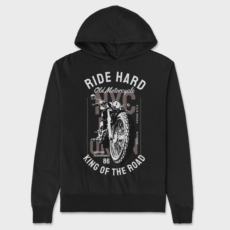 Ride Hard Nyc King, Hanorac Oversize Barbati (Unisex)