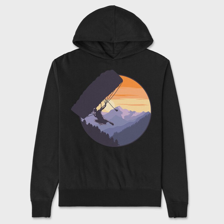 Paragliding Sunset, Hanorac Oversize Barbati (Unisex)