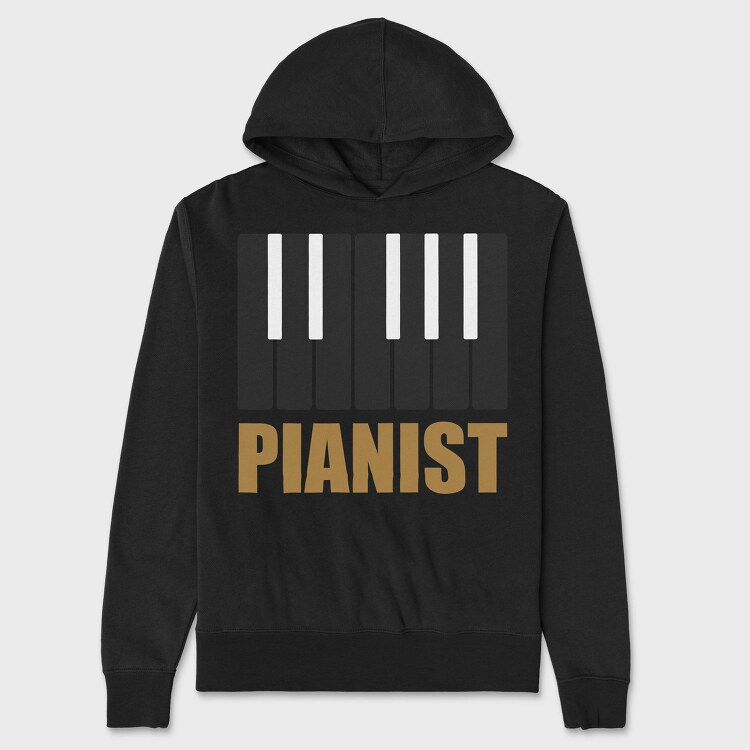 Piano Keys Gold, Hanorac Oversize Barbati (Unisex)