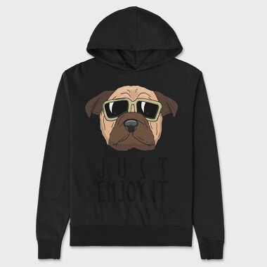 Pug Cool Vibes, Hanorac Oversize Barbati (Unisex)