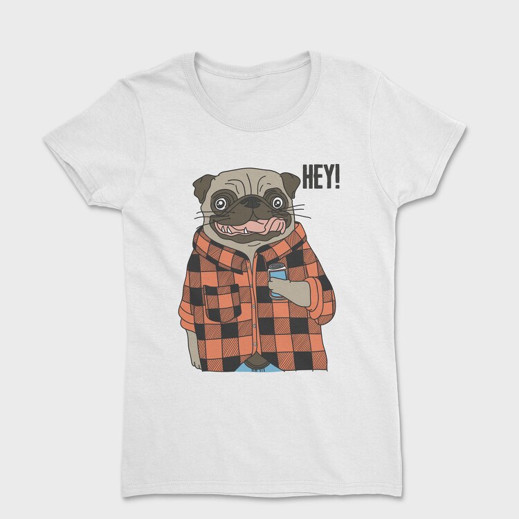 Pug Hey Plaid, Tricou Femei