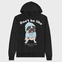 Pug In Blue Hoodie, Hanorac Oversize Barbati (Unisex)