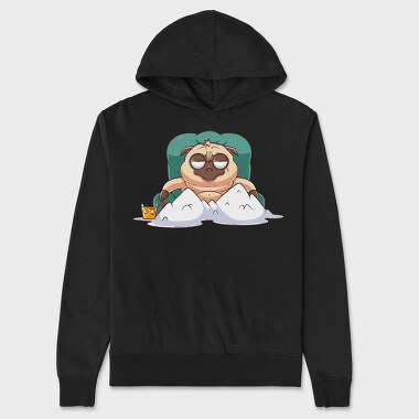 Pug Lounging Drink, Hanorac Oversize Barbati (Unisex)