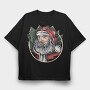 Santas Pine Wreath, Tricou Oversize Barbati (Unisex)