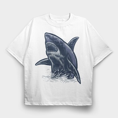 Shark Attack Jaws, Tricou Oversize Barbati (Unisex)