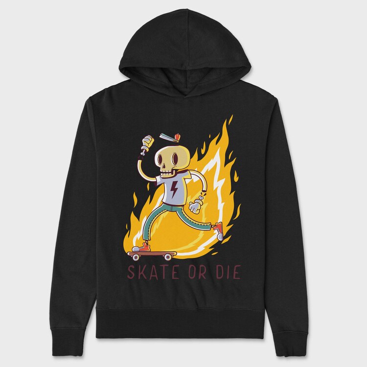 Skate Or Die 1, Hanorac Oversize Barbati (Unisex)