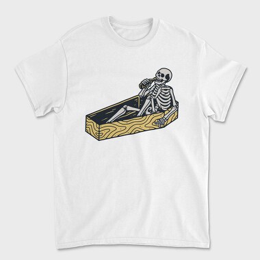 Skeleton In Coffin, Tricou Barbati (Unisex)