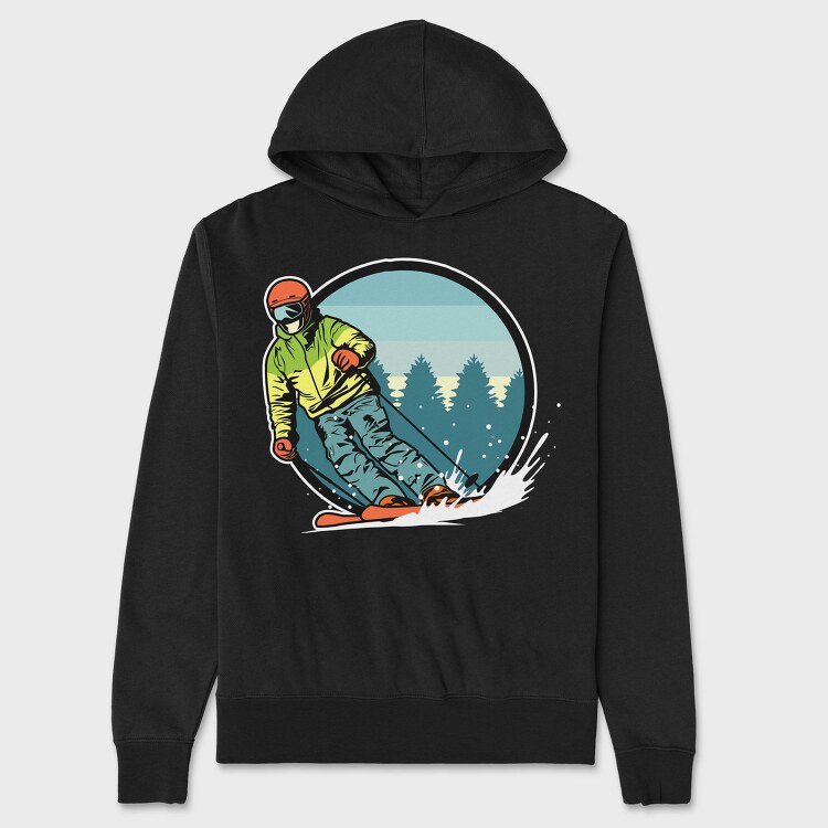 Skiing Adventure, Hanorac Oversize Barbati (Unisex)