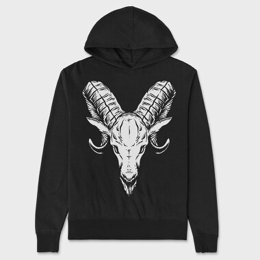 Ram Skull Horns, Hanorac Oversize Barbati (Unisex)