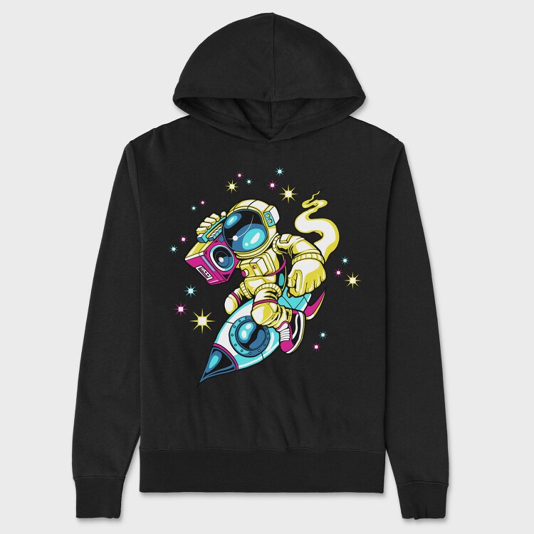 Space Boombox Astronaut, Hanorac Oversize Barbati (Unisex)