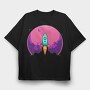 Space Rocket Blast, Tricou Oversize Barbati (Unisex)