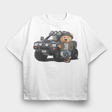 Teddy Bear 4X4 Adventure, Tricou Oversize Barbati (Unisex)