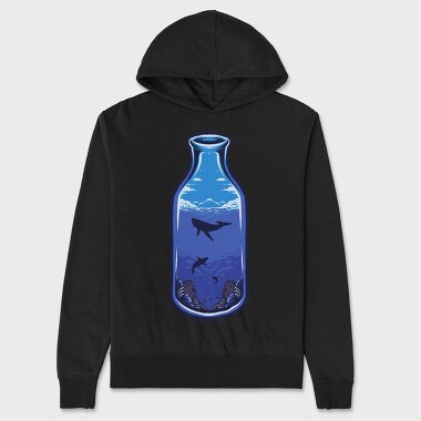 Whale In A Bottle, Hanorac Oversize Barbati (Unisex)