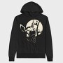 Wolf Howl Moon Cat, Hanorac Oversize Barbati (Unisex)