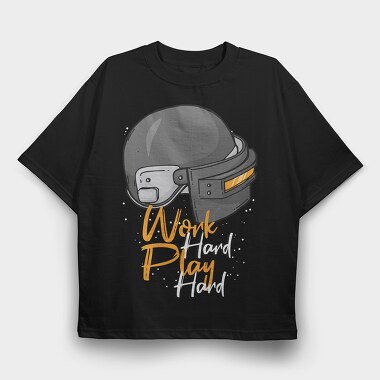 Work Hard Play Hard, Tricou Oversize Barbati (Unisex)