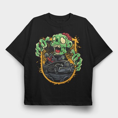 Zombie Road Trip, Tricou Oversize Barbati (Unisex)