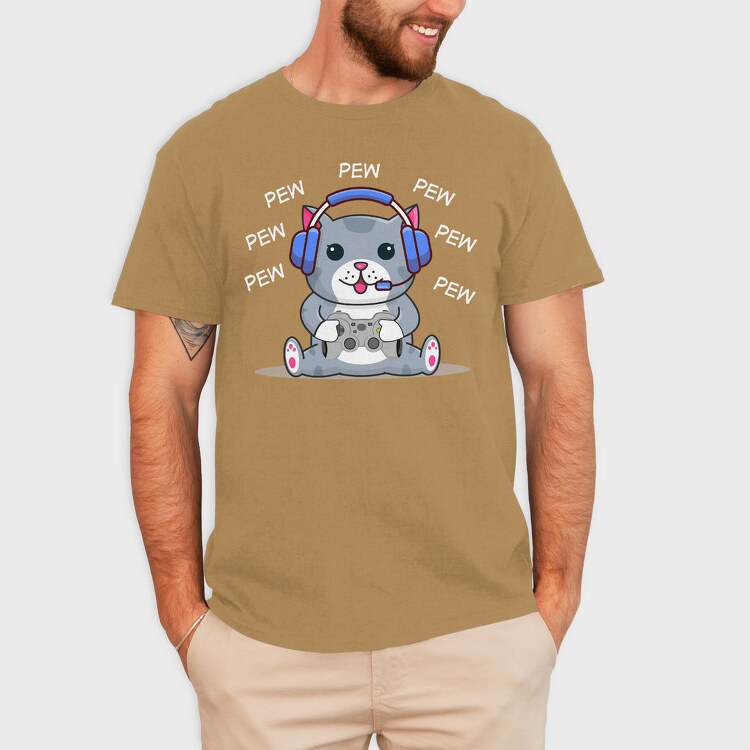 Cat Gamer Headphones, Tricou Barbati (Unisex)