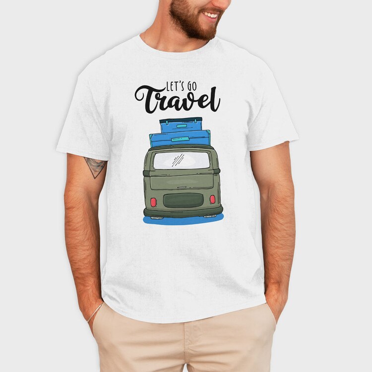 Lets Go Travel Bus, Tricou Barbati (Unisex)