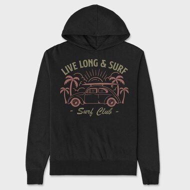 Live Long and Surf, Hanorac Oversize Barbati (Unisex)