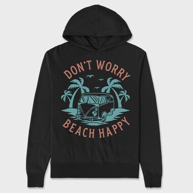 Dont Worry Beach Happy, Hanorac Oversize Barbati (Unisex)