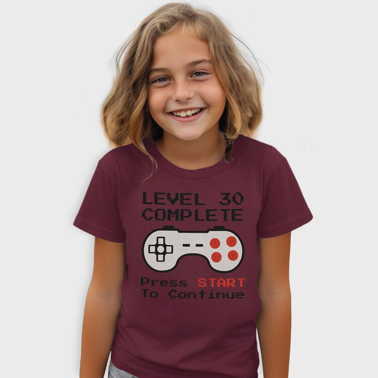 Retro Gamepad Lvl 30 Complete, Tricou Copii