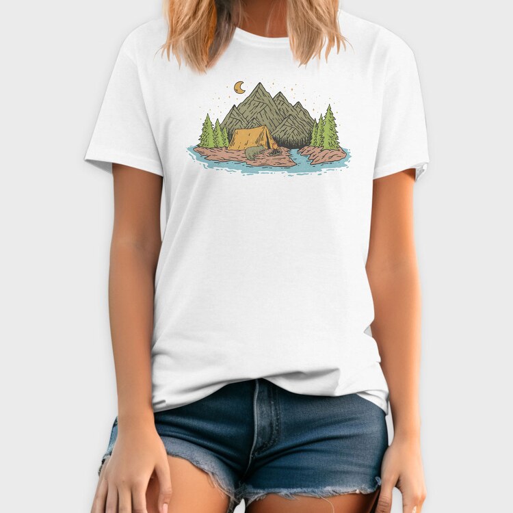 Camping Lake, Tricou Barbati (Unisex)