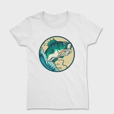 Tricou Femei, Bass Fishing Illustration 2