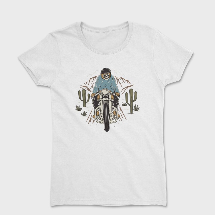 Tricou Femei, Biker Skeleton Cactus