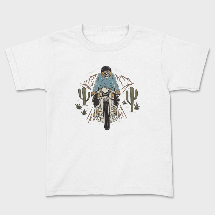 Tricou Copii, Biker Skeleton Cactus