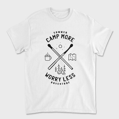 Camp More Worry Less, Tricou Barbati (Unisex)