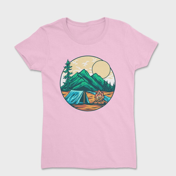 Camping Illustration 9, Tricou Femei