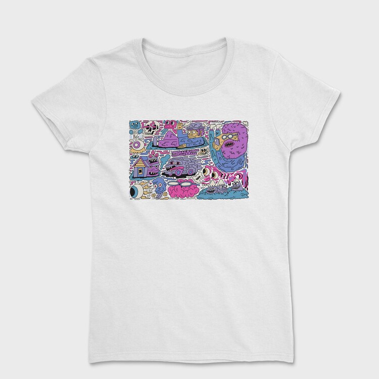 Colorful Mmonsters Collage 1, Tricou Femei