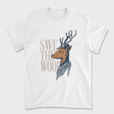 Tricou Barbati (Unisex), Deer Save the Wood